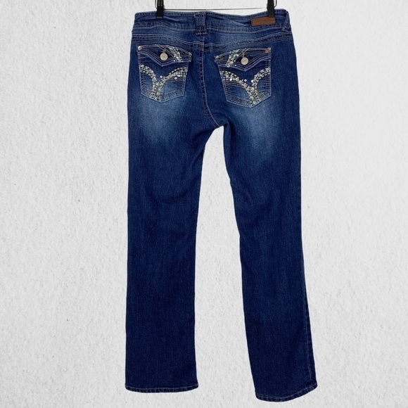 Wallflower Blue Jeans Rhinestones Mid Rise Sz 13 - Picture 1 of 7